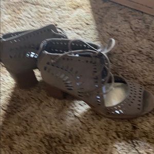 Open toe ankle boots